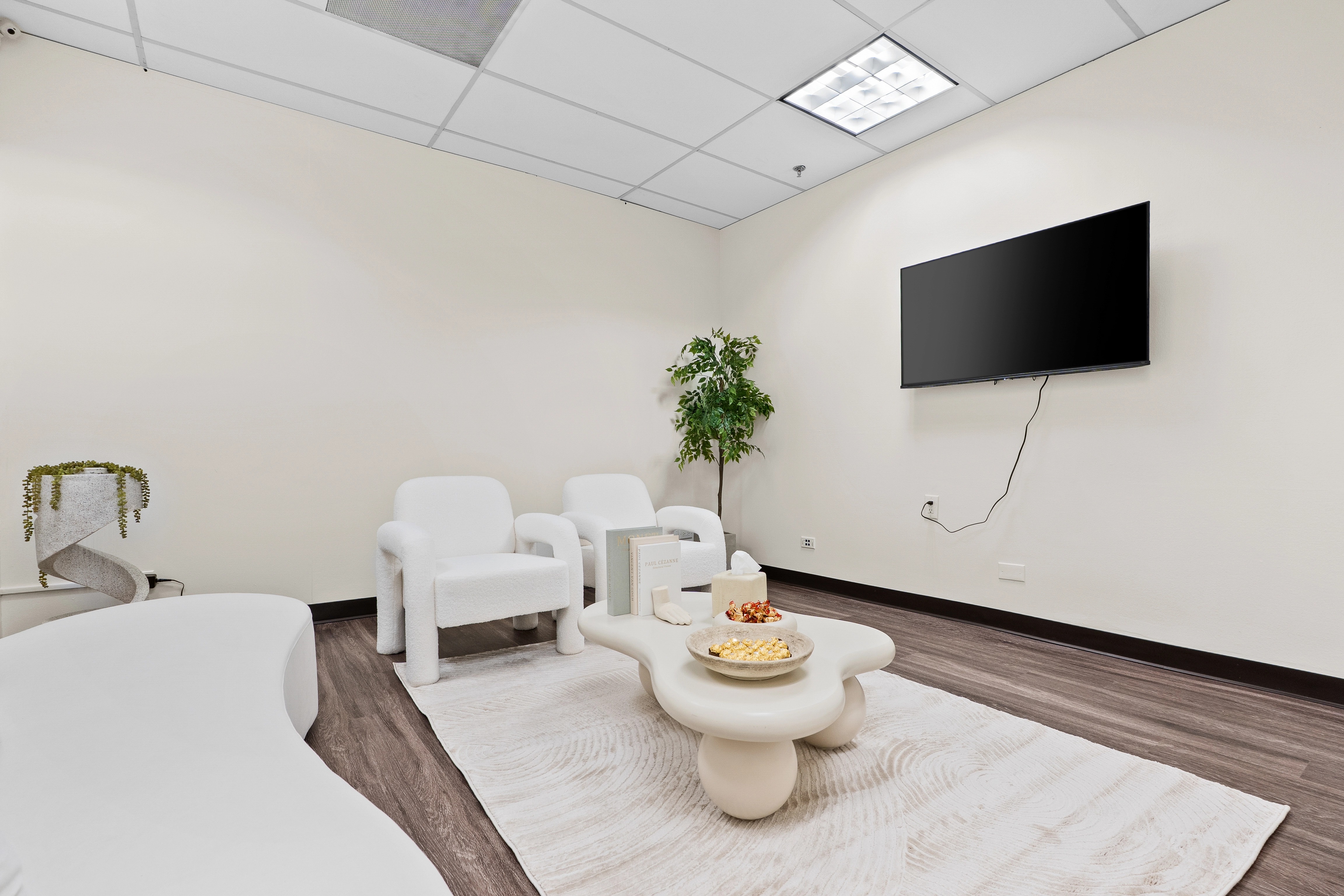 Cozy waiting room with modern furniture