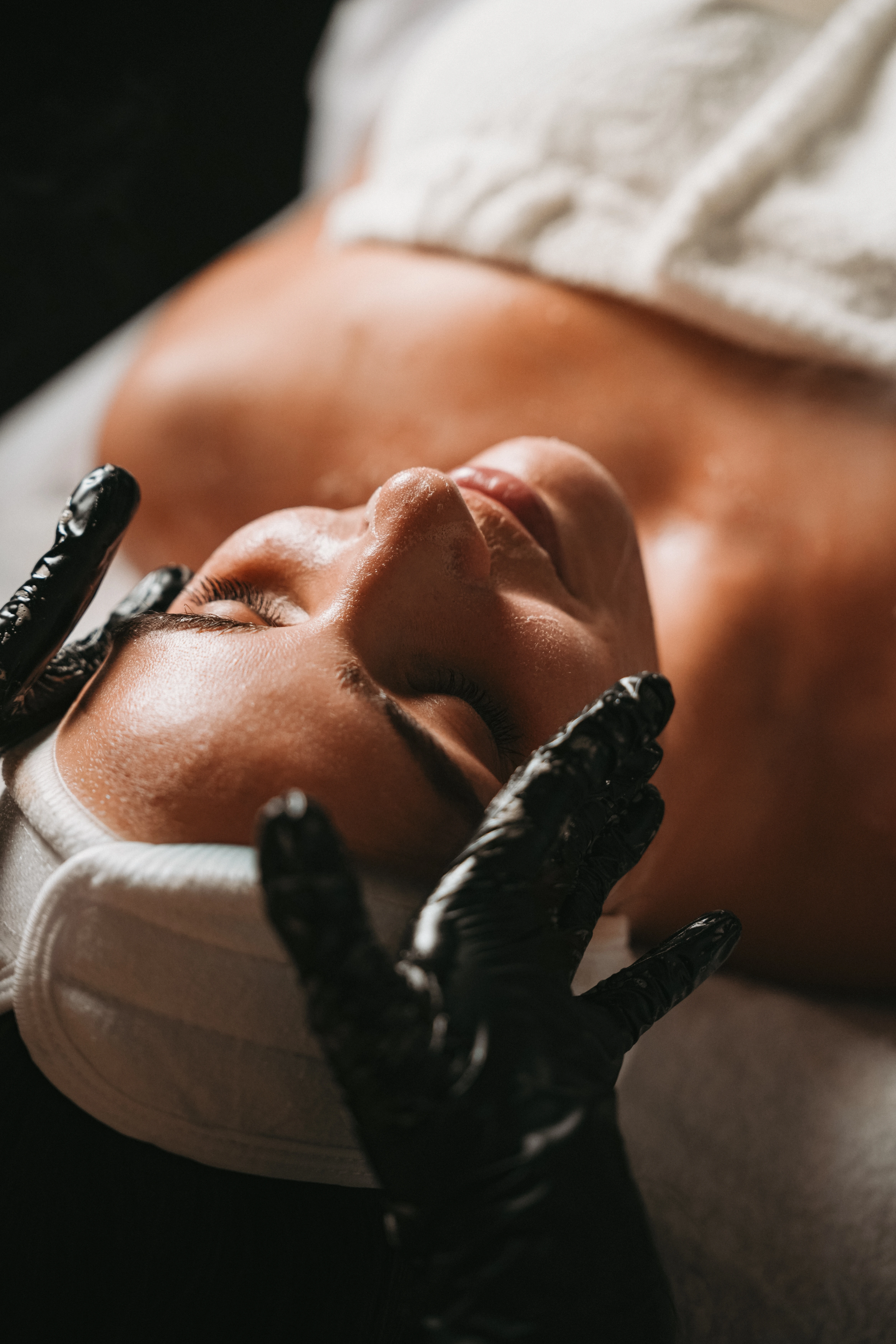 Professional facial massage treatment